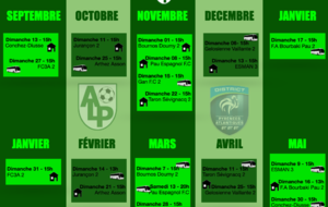 Le planning de la saison 2020-2021 pour les Séniors B : District de Football des Pyrénées-Atlantiques