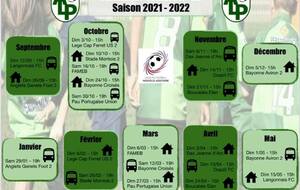 Le calendrier pour la saison 2021-2022 pour l’équipe première 💪🏻 